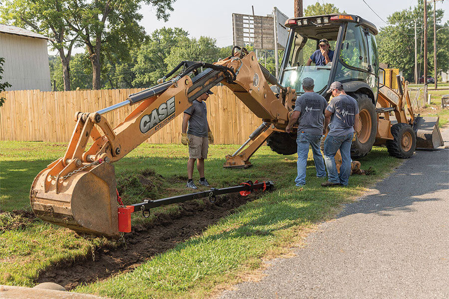 Cleaning a clogged culvert with the Culvert Cleaner