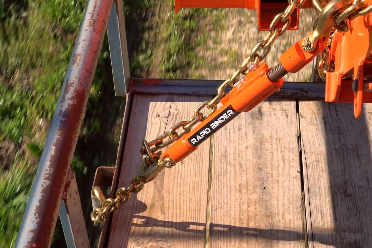 Rapid Binder - close up of secure load.